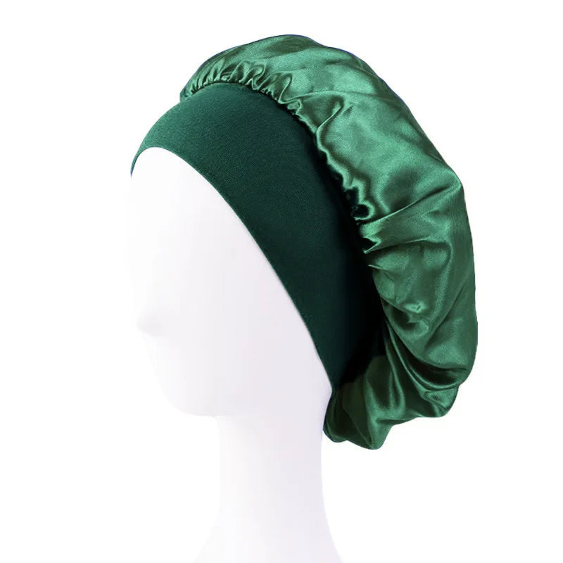 New Satin Wide Brim Nightcap Silky Bonnet Hair