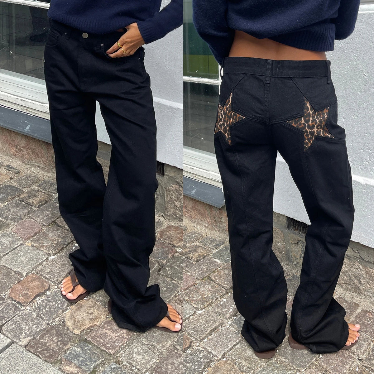 Women's Y2K Vintage Jeans Aesthetic Star Pattern Print