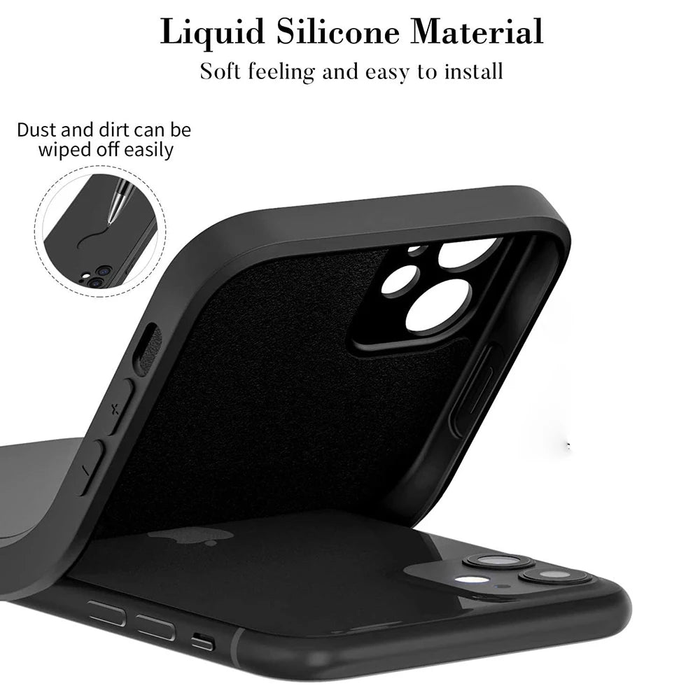 Black Shockproof Silicone TPU Phone Case For