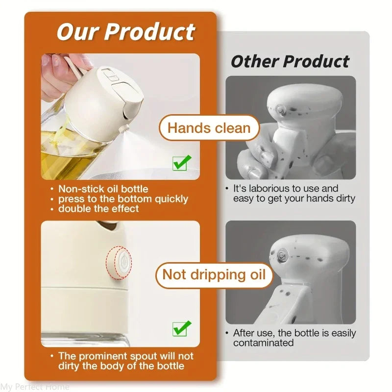 2in1 500ml Plastic Kitchen Oil Sprayer Spray Oil