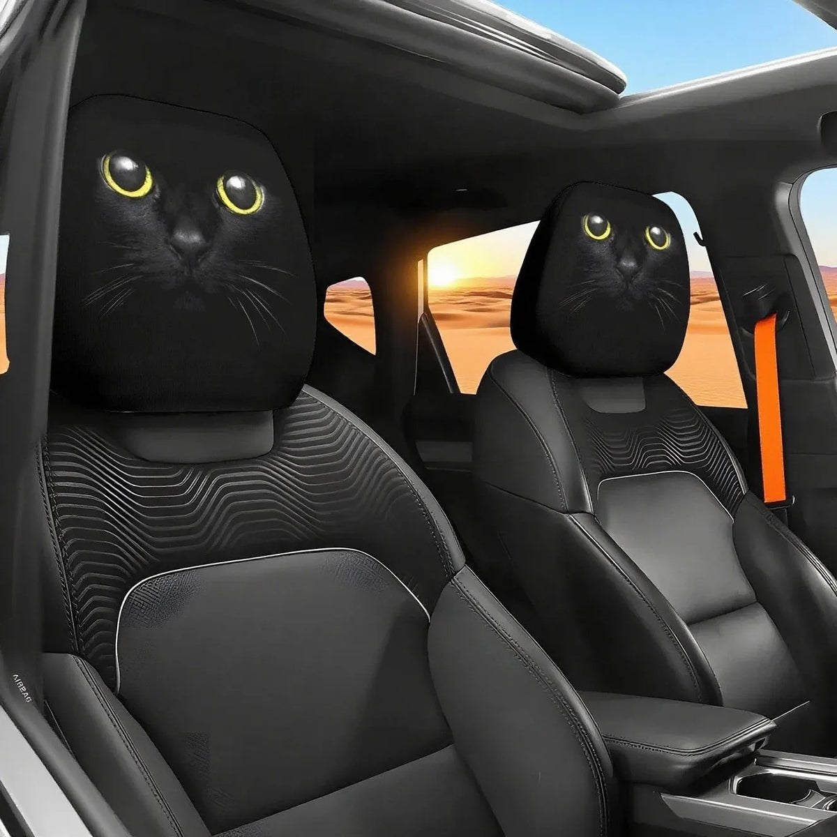 Taie d'oreiller de voiture imprimée visage d'Halloween