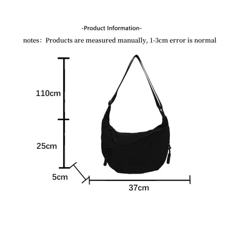 Women'S Simple Solid Color Canvas Dumpling Bag Casual