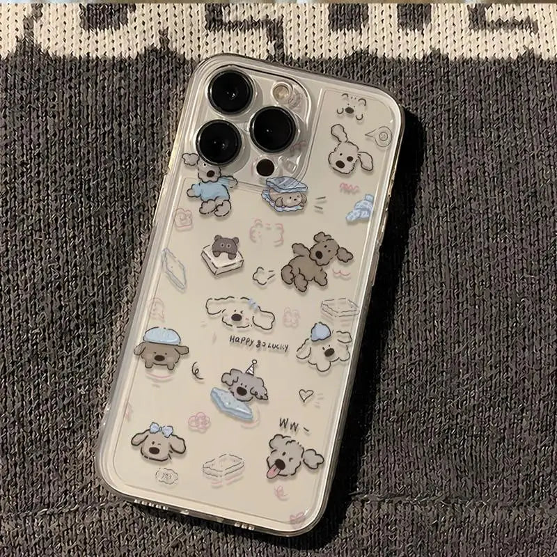 Cartoon Puppy Case For iPhone 16 15 14 13 12 11