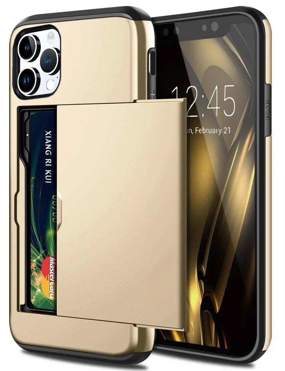 for iPhone 16 Pro Max 15 Case Slide Armor Wallet