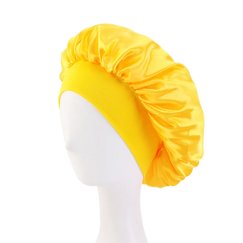 New Satin Wide Brim Nightcap Silky Bonnet Hair