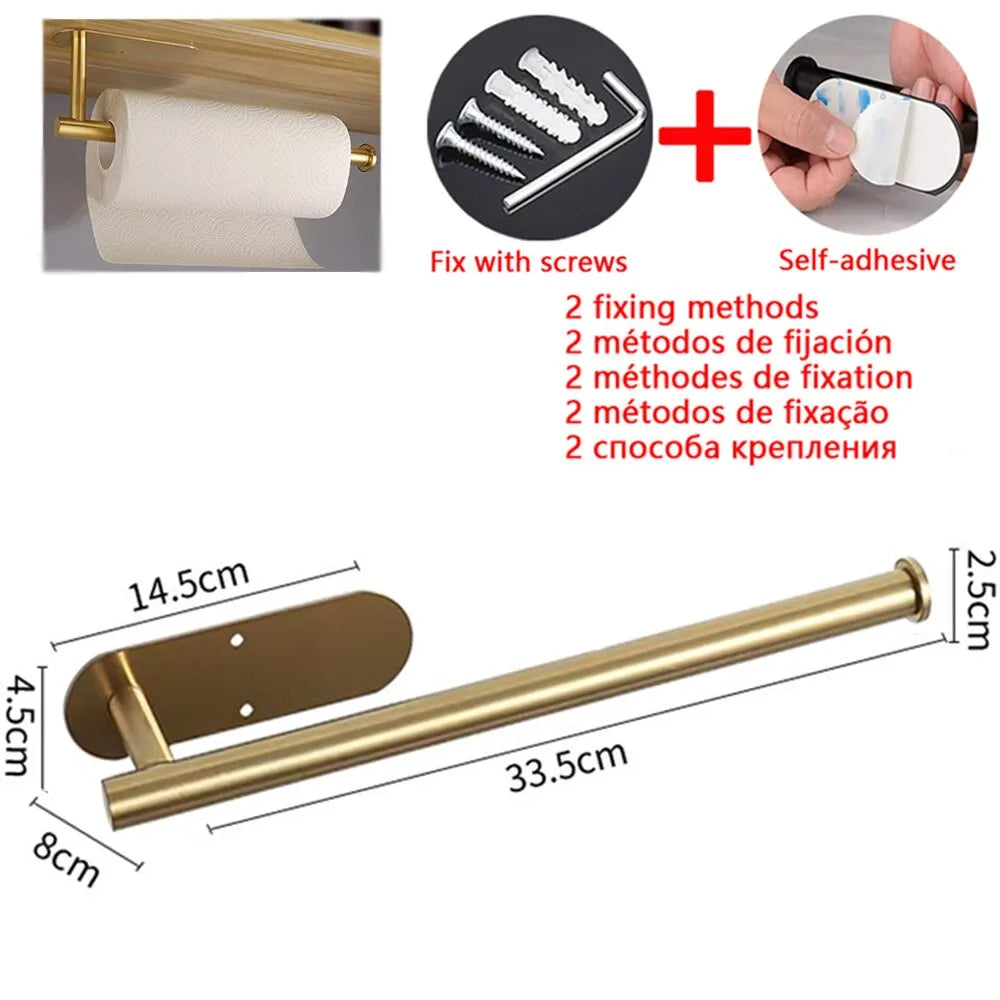 Adhesive Toilet Paper Holder Kitchen Roll Towel