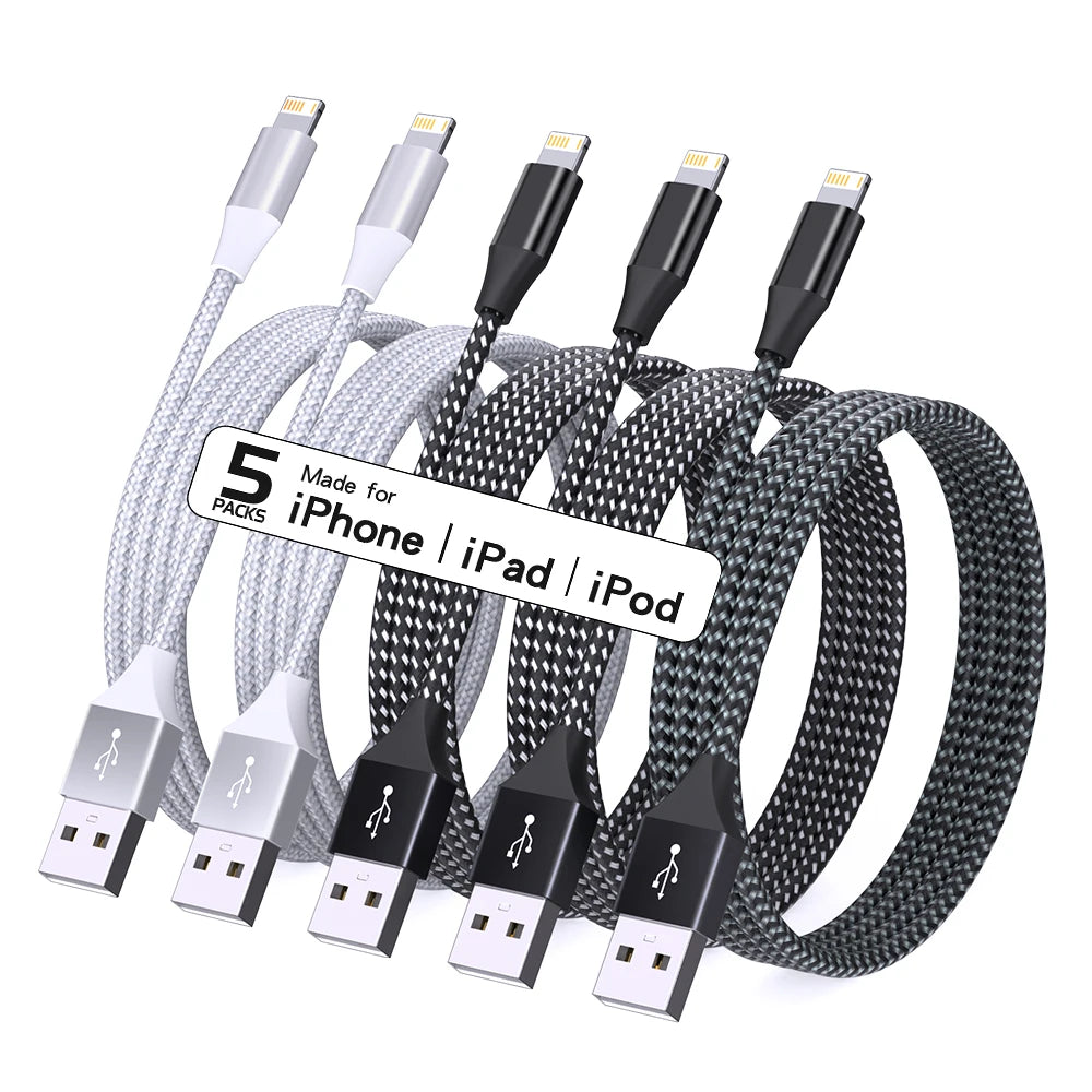 5Packs USB To Lightning Cable For IPhone14 13 12