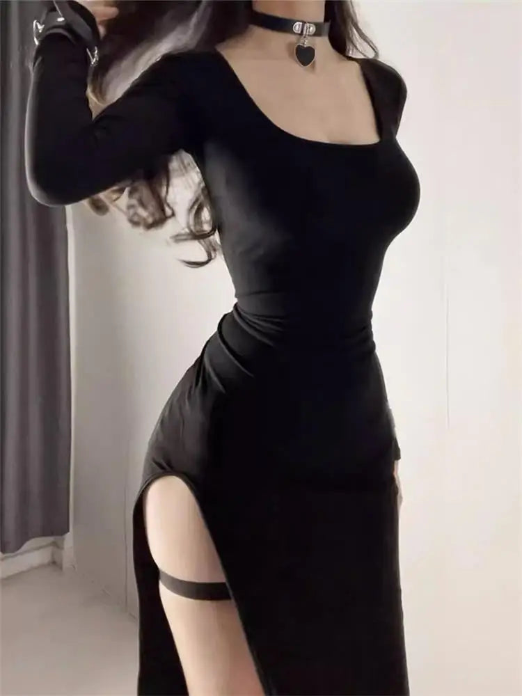 Women's Side Slit Bodycon Midi Dress