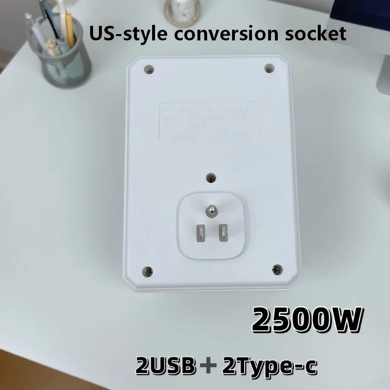 US Multi Socket Wall Socket with 6 AC Outlets 4