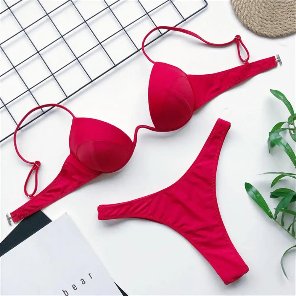 Maillot de bain femme, sexy, avec soutien-gorge à armatures