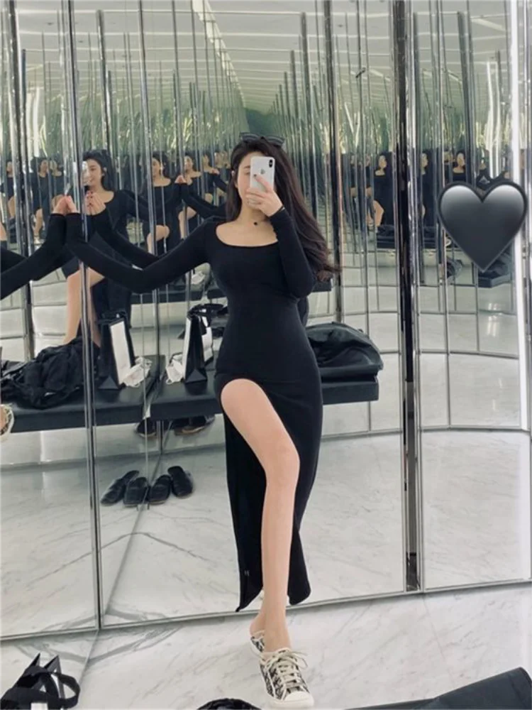 Women's Side Slit Bodycon Midi Dress