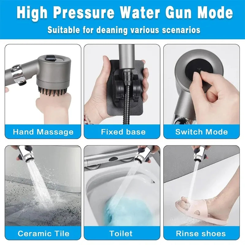 Handheld Shower Head with ON/OFF Switch 3 Modes