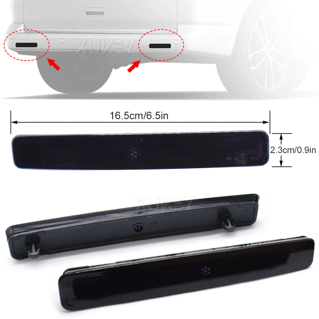 Smoke Black Left Right Rear Bumper Reflector