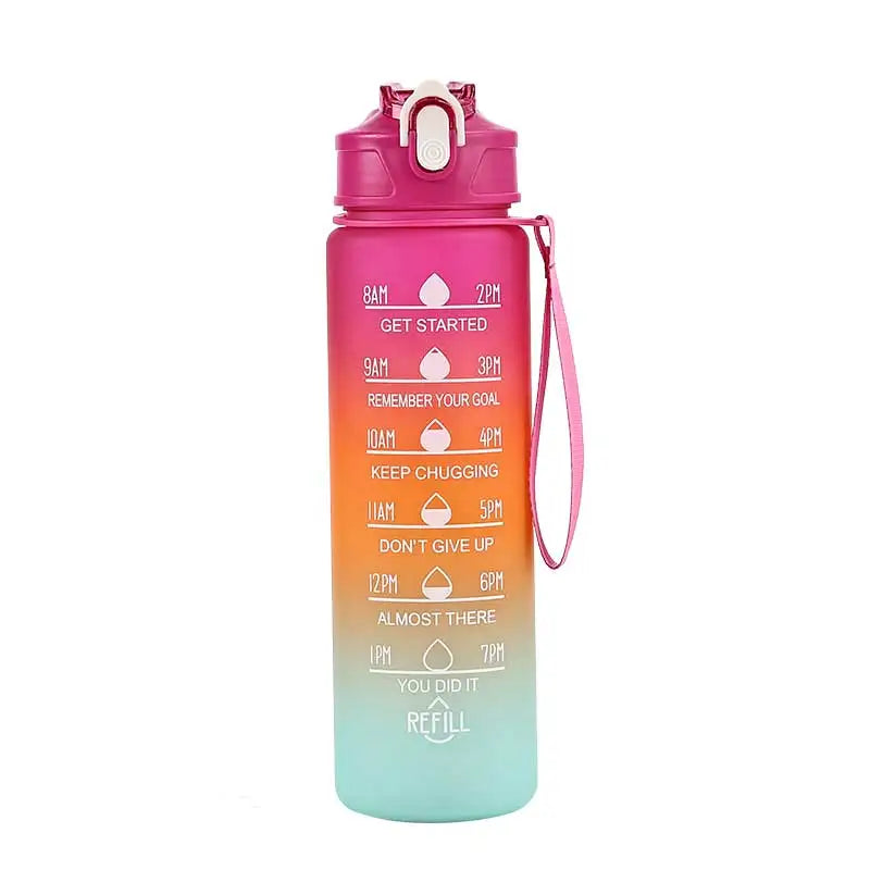 Sports Water Bottle with Time - Tracking Straw Leak