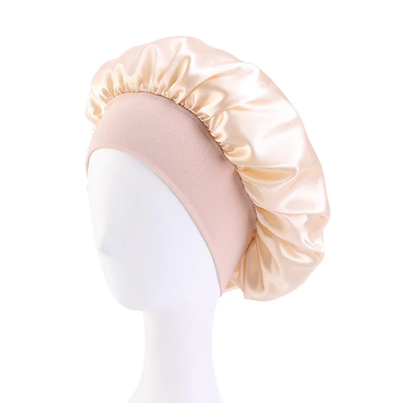 New Satin Wide Brim Nightcap Silky Bonnet Hair