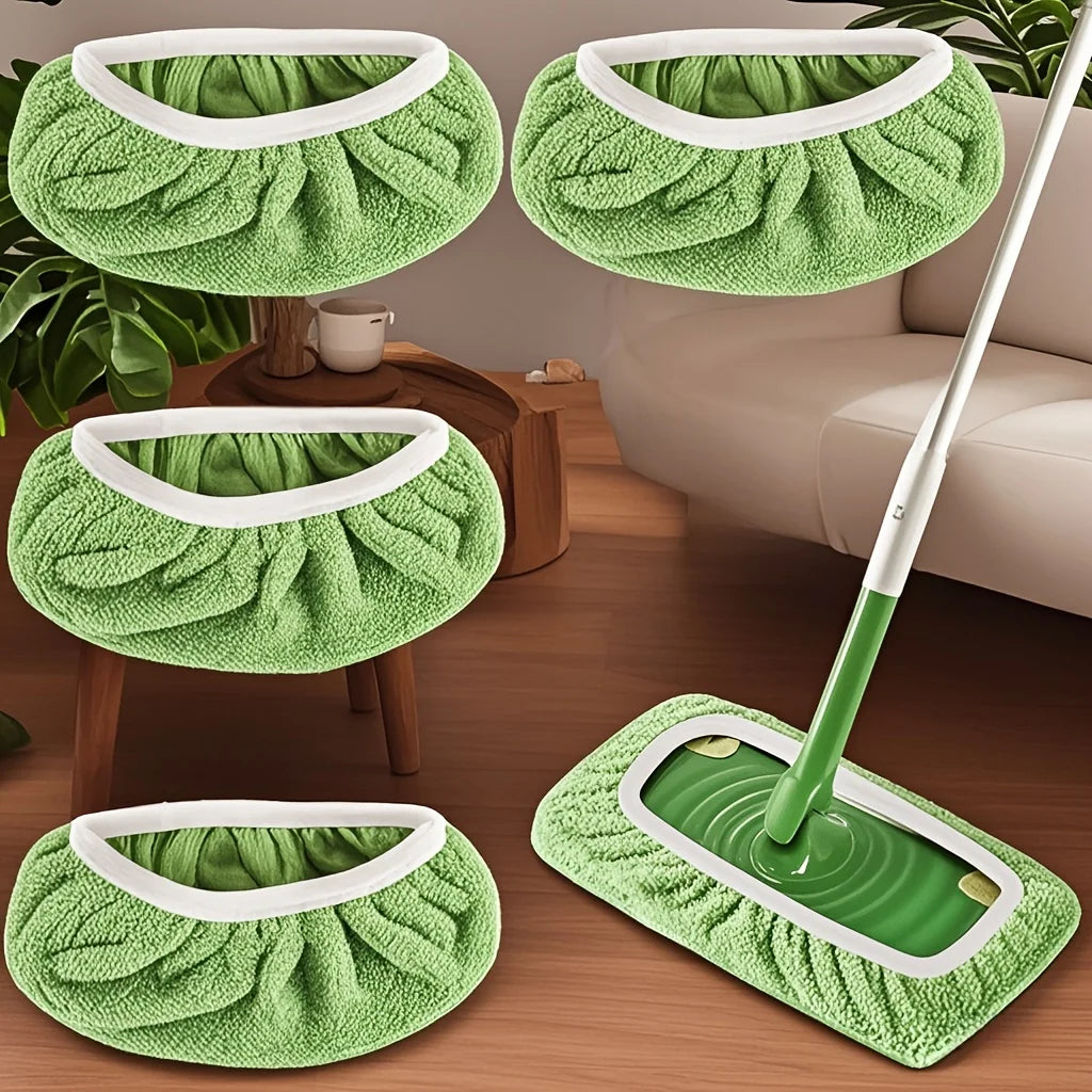 4 Tampons de Vadrouille Réutilisables à Haute Absorption d'Eau