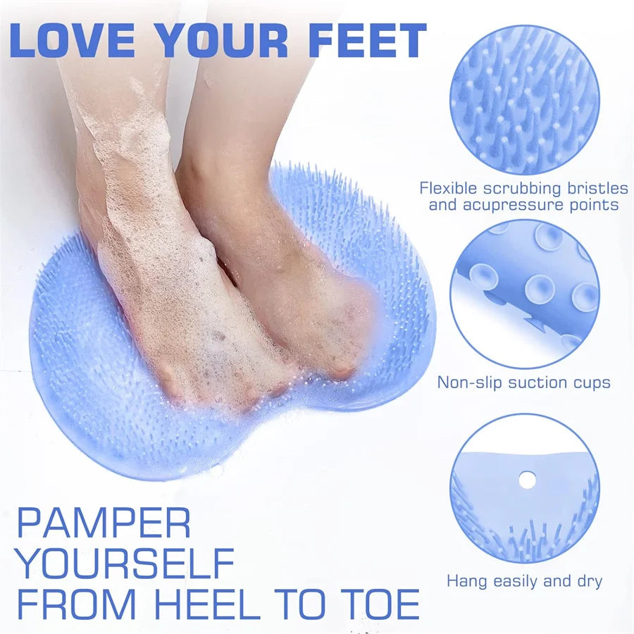 Shower Foot Scrubber Mat Back Washer Exfoliating