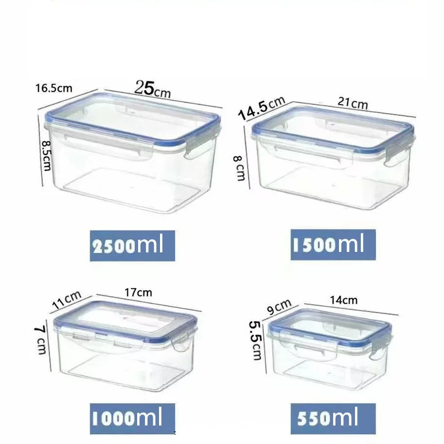 Sealed rectangular refrigerator storage box