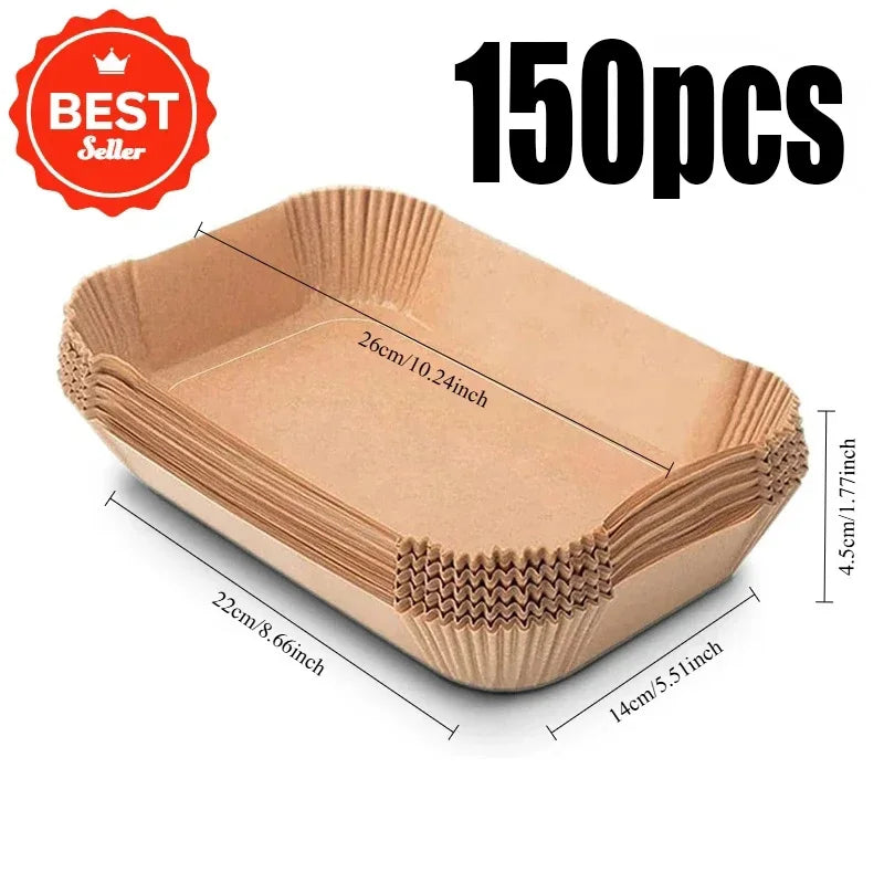 Papier jetable pour friteuse à air chaud, tapis de cuisson antiadhésif, résistant à l'huile, pour micro-ondes et barbecue, doublure en papier sulfurisé, accessoires.
