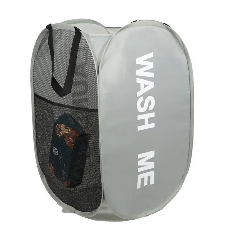 Portable Mesh Pop Up Laundry Hamper Wide Opening