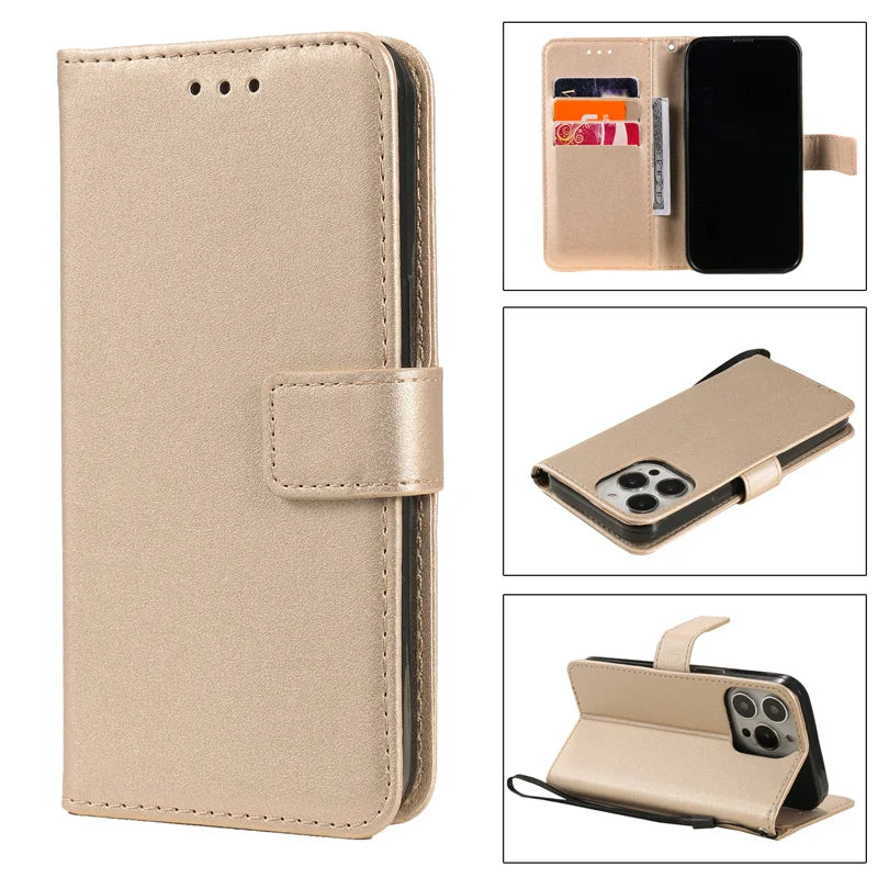 Wallet Flip Leather Case For iPhone 16 15 13 14