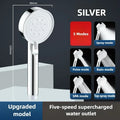 Black 5 Modes Shower Head Adjustable High