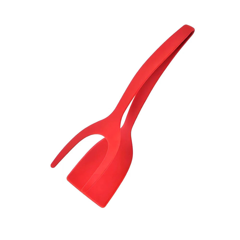 2 In 1 Flip Spatula Tongs Nylon Non Stick Kitchen