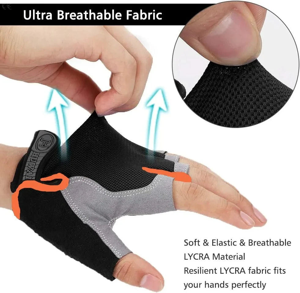 1 Pair Anti - Slip Cycling Gloves Breathable Half