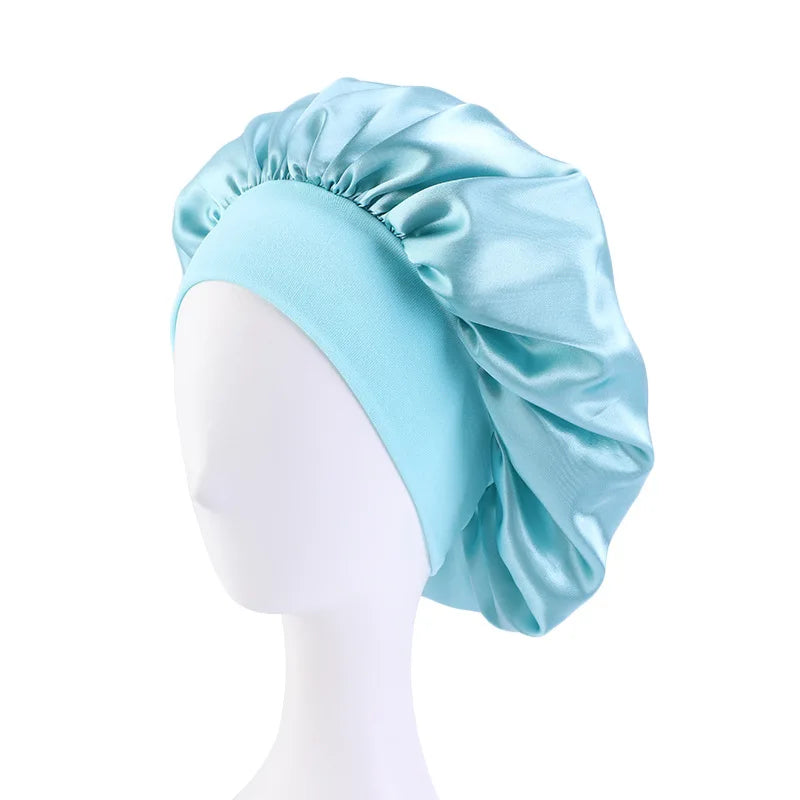 New Satin Wide Brim Nightcap Silky Bonnet Hair