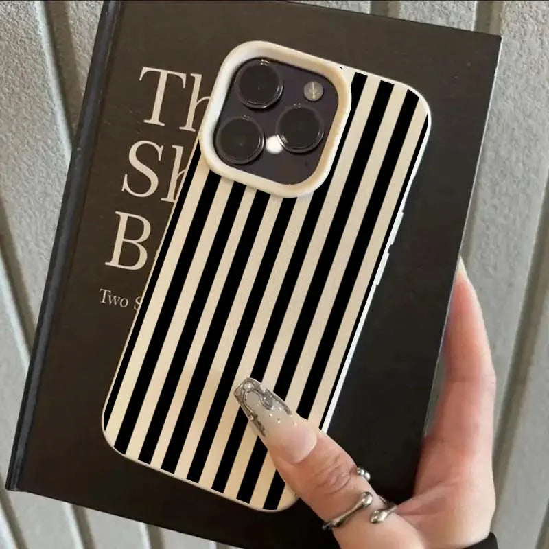 Colorful Striped Minimalist INS Couple Phone Case