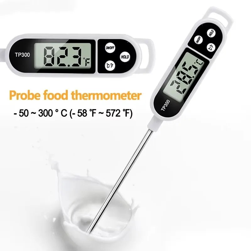 Stainless steel probe cooking food, barbecue