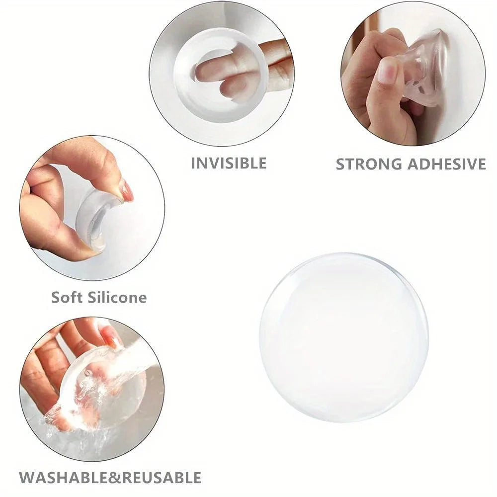 Ronde transparente en silicone souple antidérapante pour porte