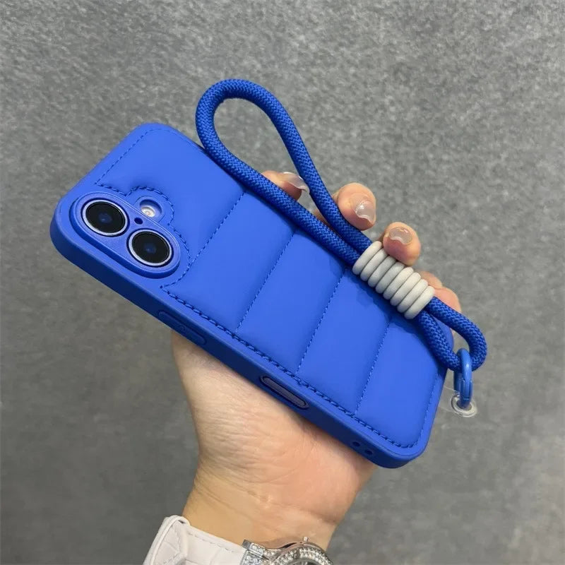 Luxury Soft Down Jacket Silicone Case For iPhone
