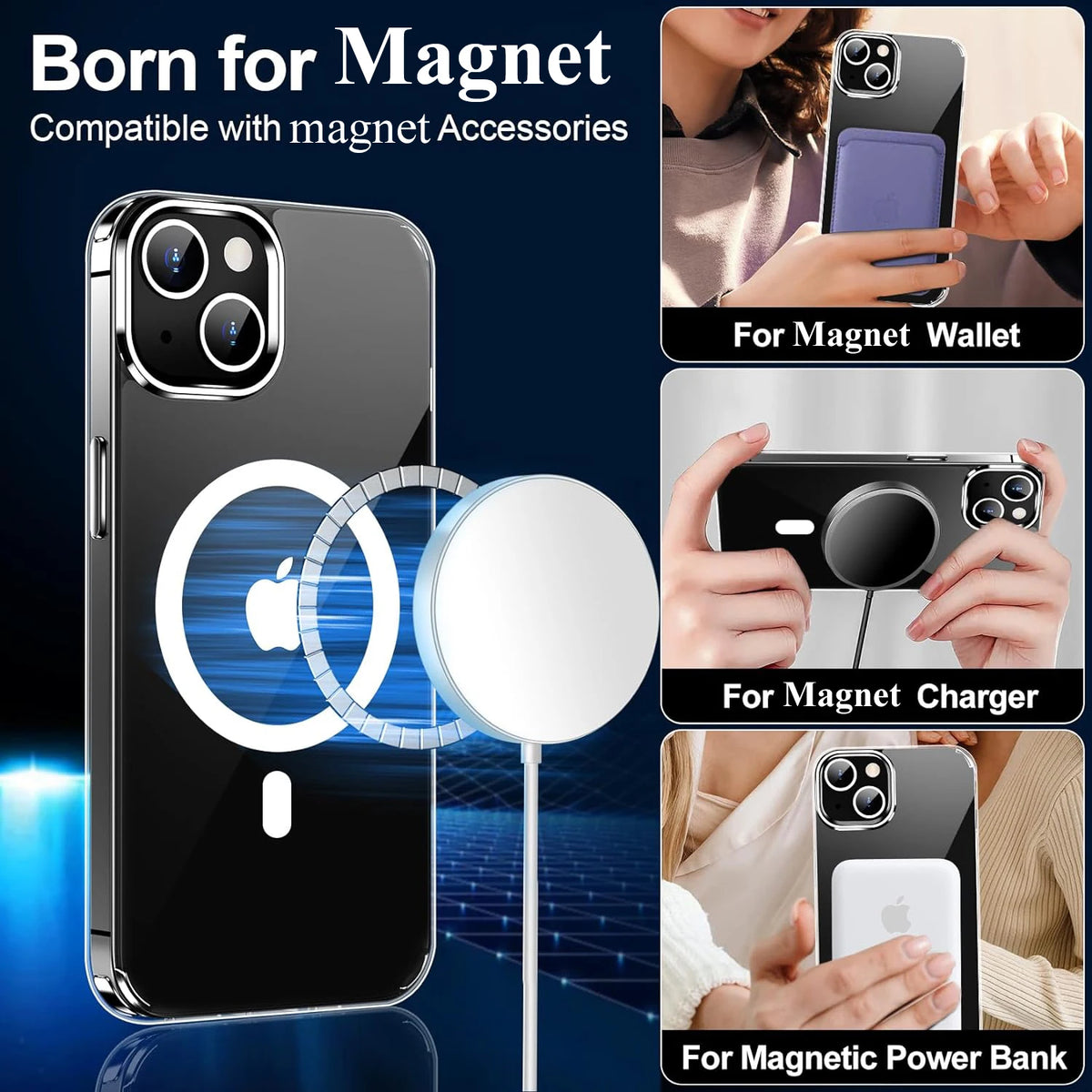 Ultra Slim Clear Magnetic Phone Case for iPhone