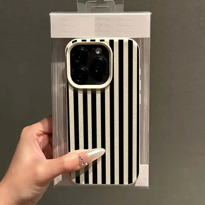 Colorful Striped Minimalist INS Couple Phone Case