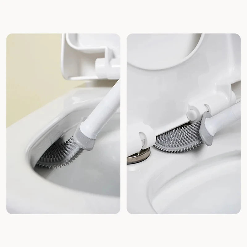Long Handle Silicone Toilet Brush, Flexible