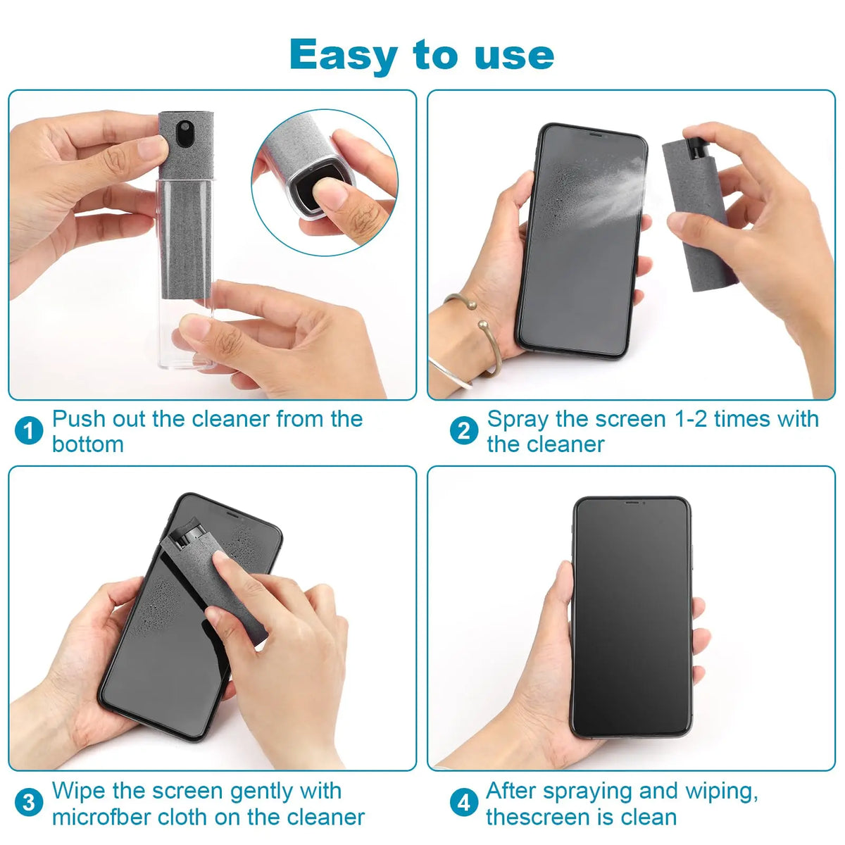 2 In 1 Phone Screen Cleaner Spray Portable Tablet