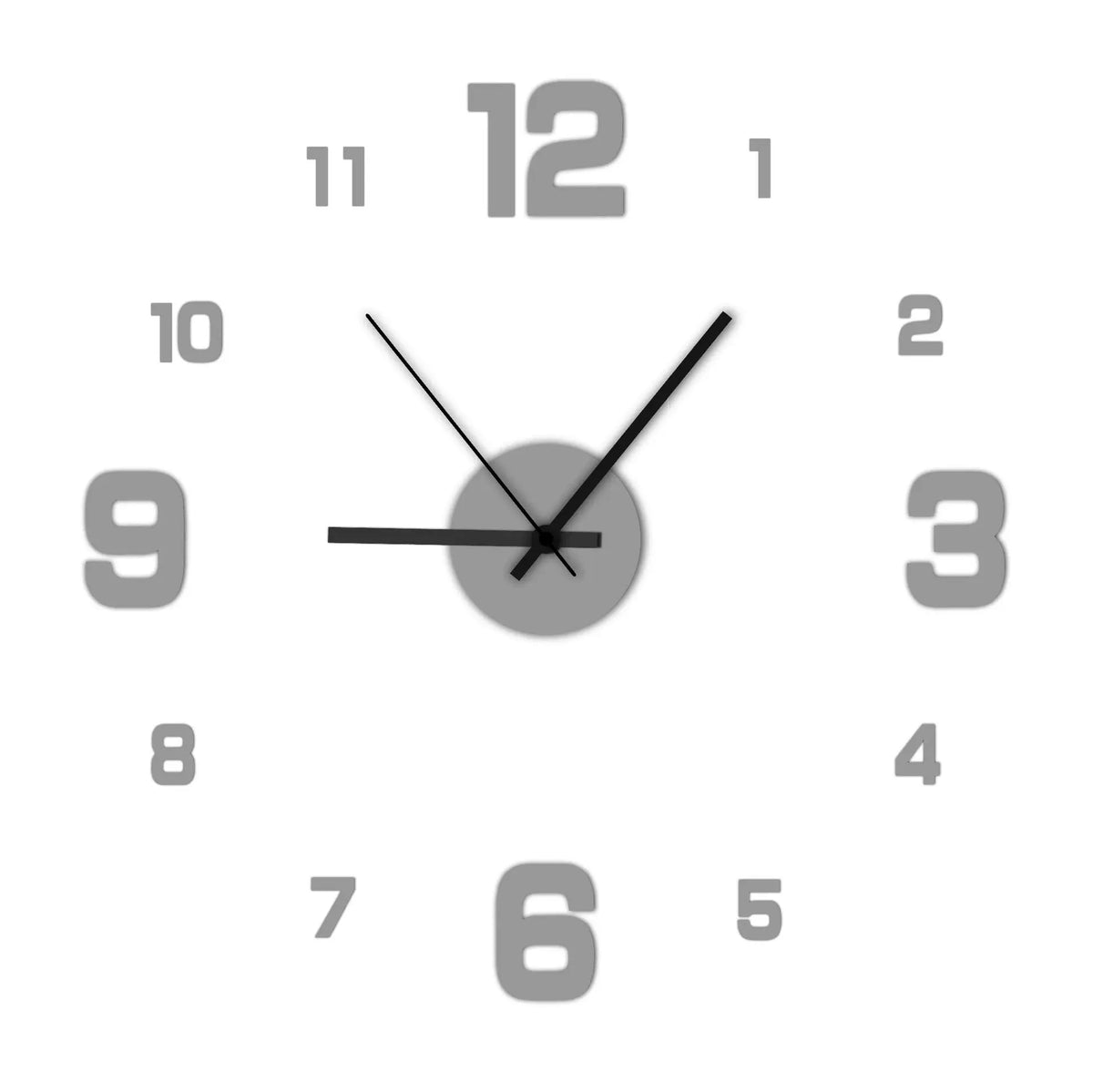 Horloge Murale Créative sans Cadre DIY Sticker Mural Maison