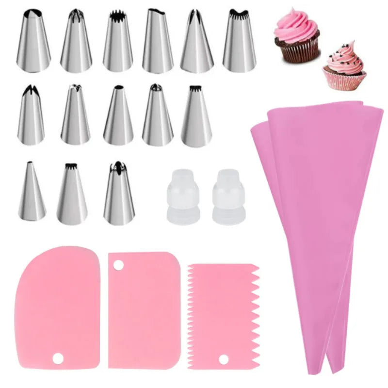 Silicone Piping Bags and Tips Set Cake DIY