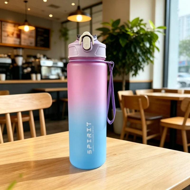 Sports Water Bottle with Time - Tracking Straw Leak
