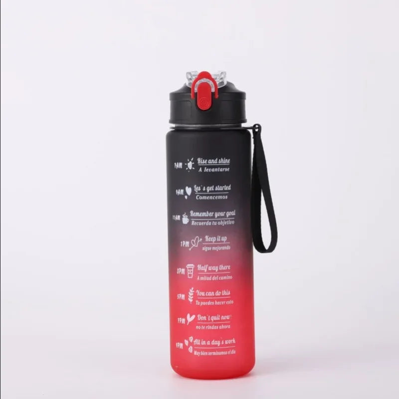 Sports Water Bottle with Time - Tracking Straw Leak