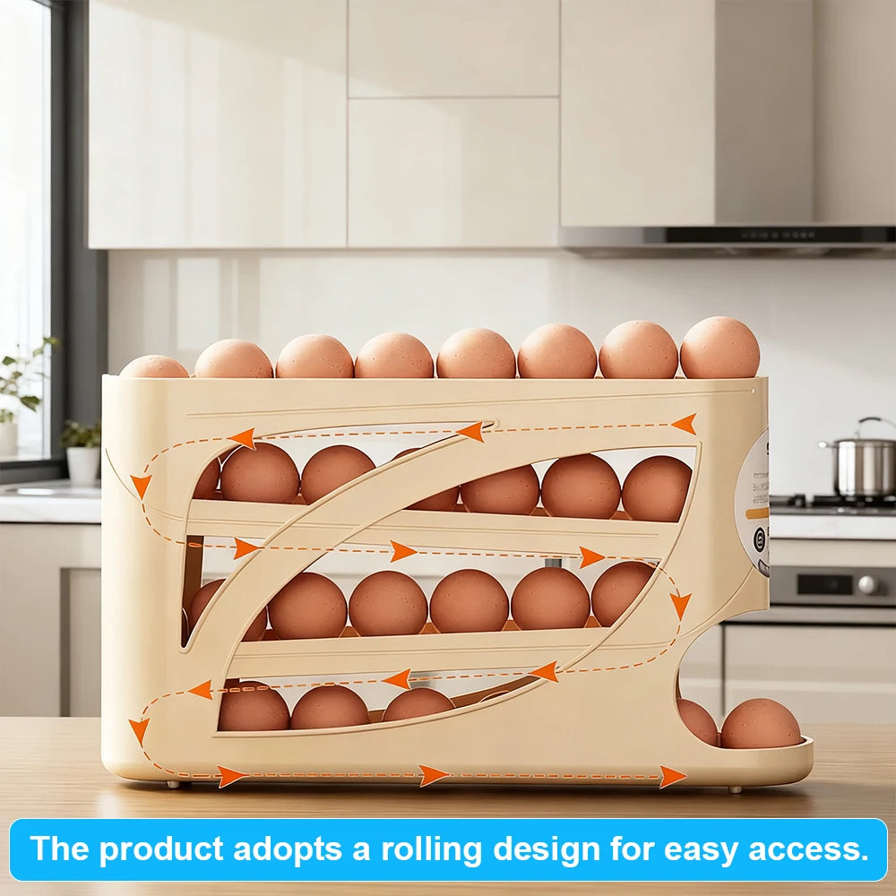 Rolling Slide Egg Storage Box Refrigerator Side