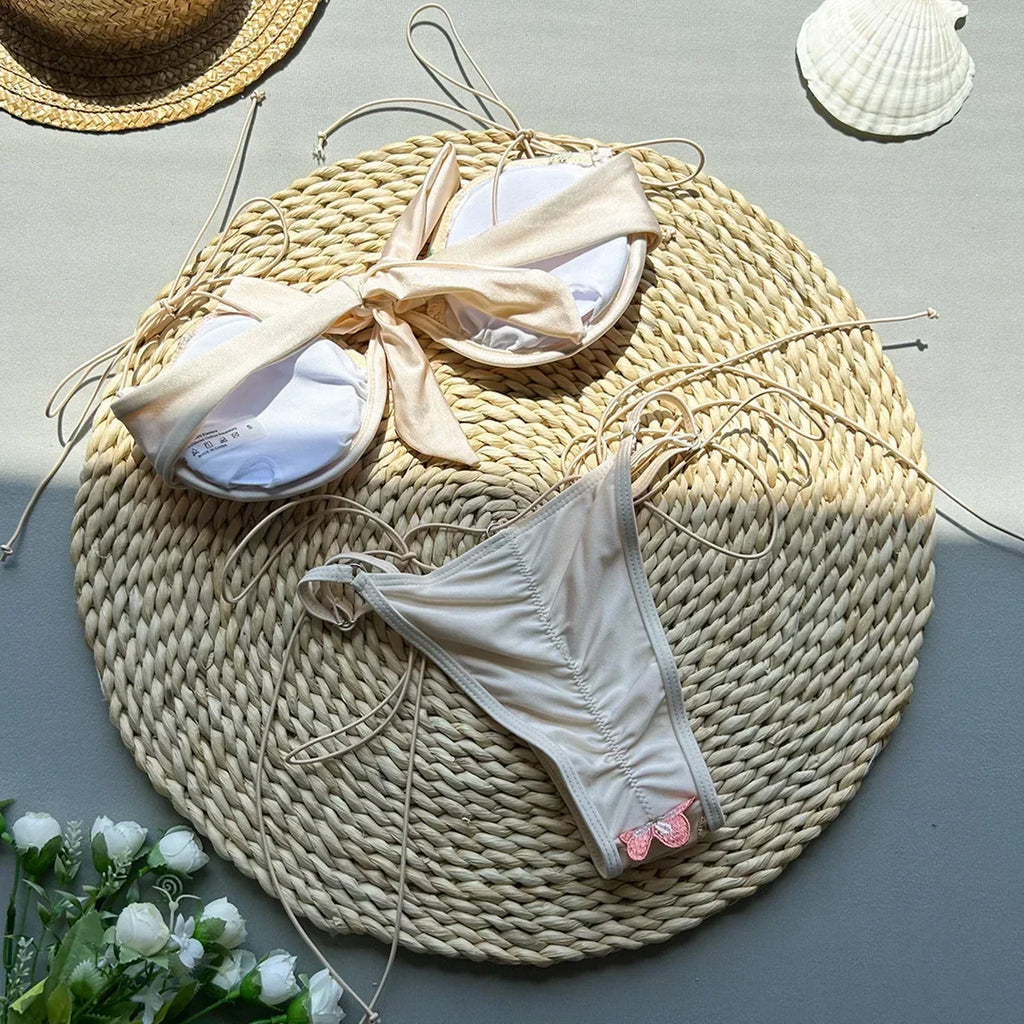 Maillots de bain femme bikini brodé