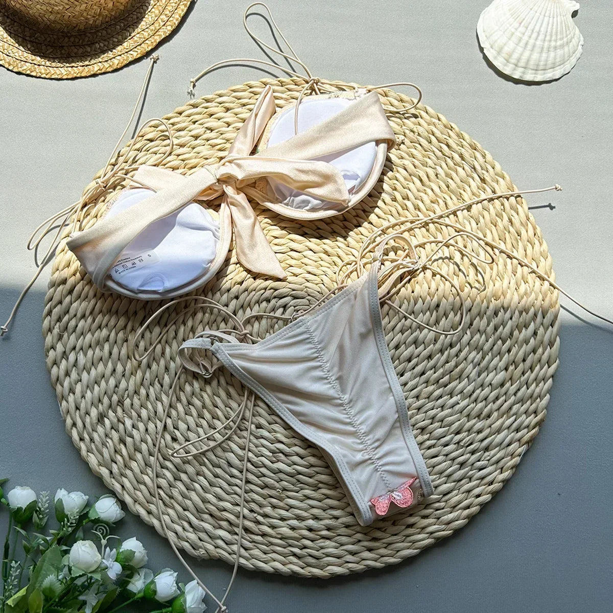 Embroidery Biquini Women Swimsuits Female
