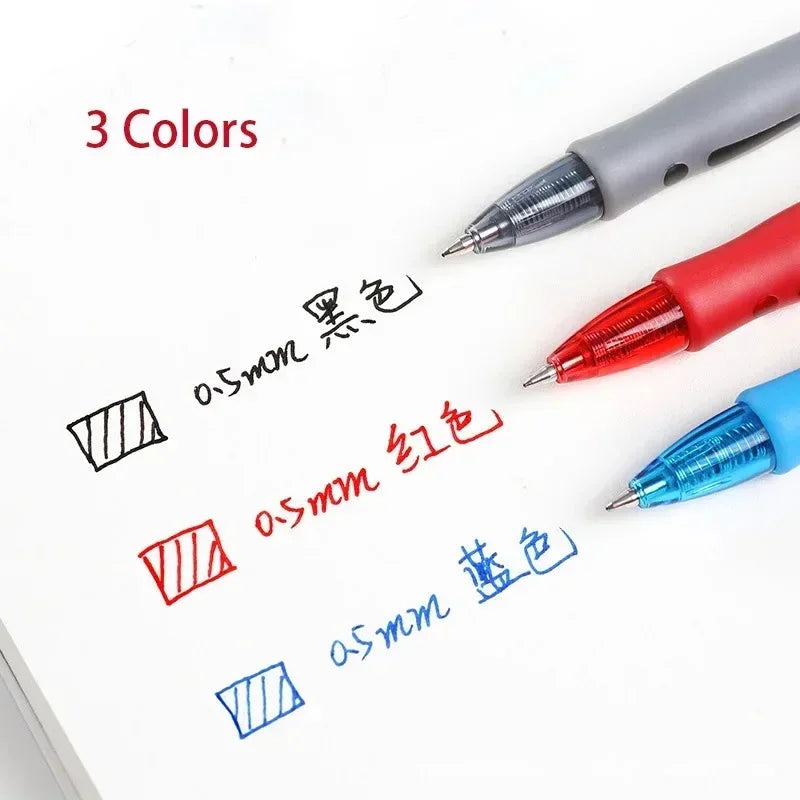 Stylos gel rétractables noirs, rouges, bleus - Lot
