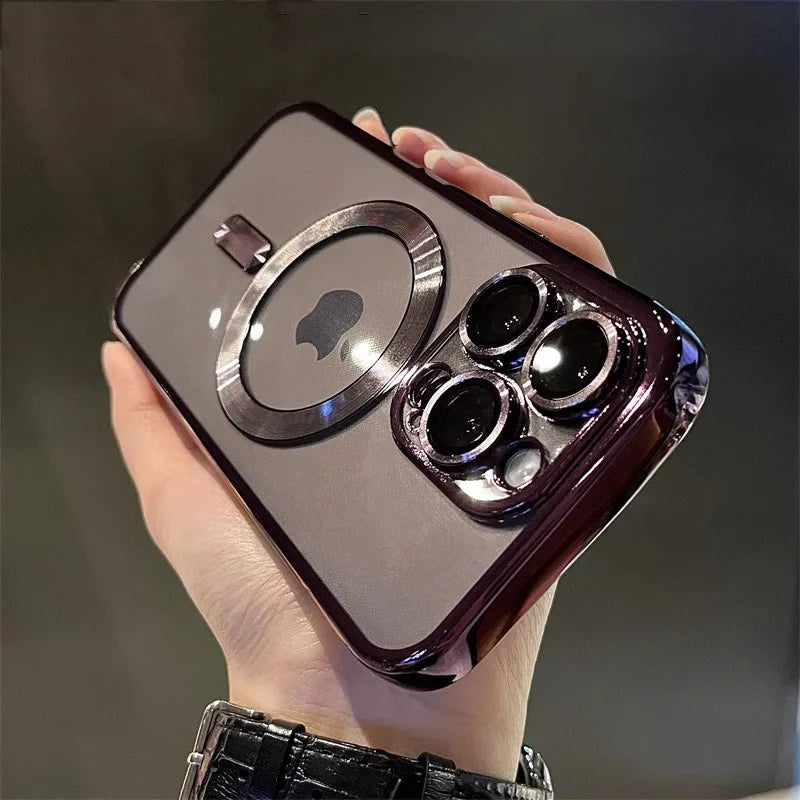 Luxury Magnetic Plating Clear Case For Magsafe