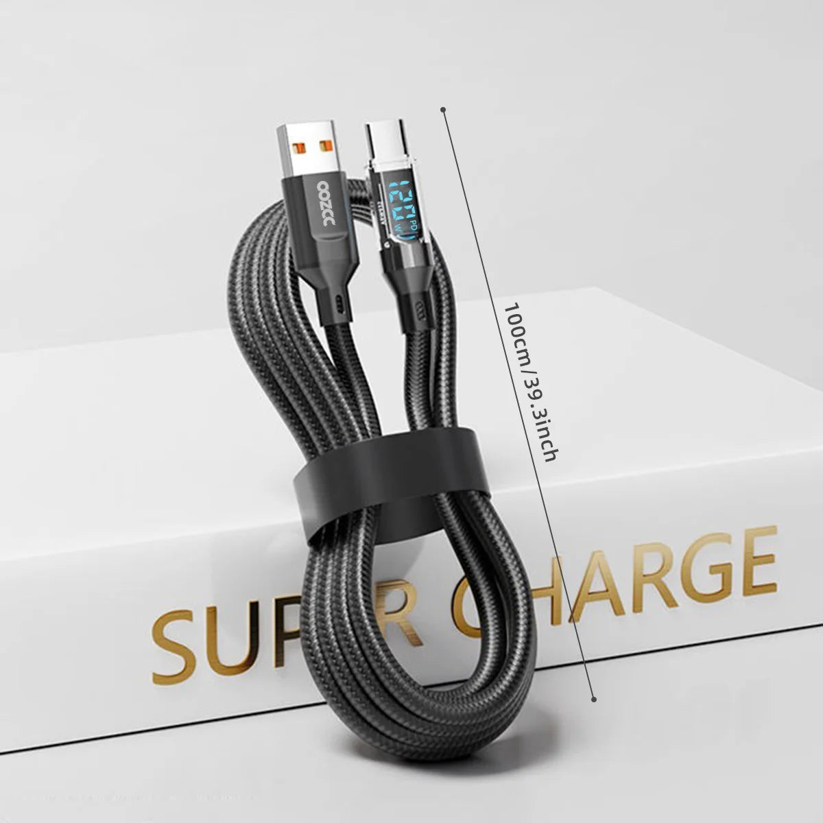OOZCC LCD Watt Display Cable, Max 120W Super Fast