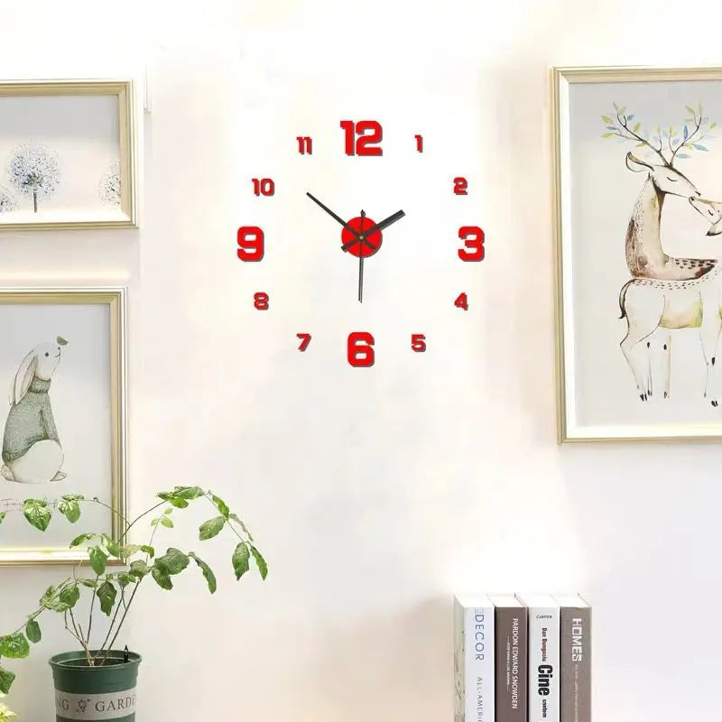 Creative Frameless DIY Wall Clock Wall Decal Home