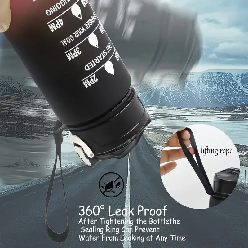 Sports Water Bottle with Time - Tracking Straw Leak