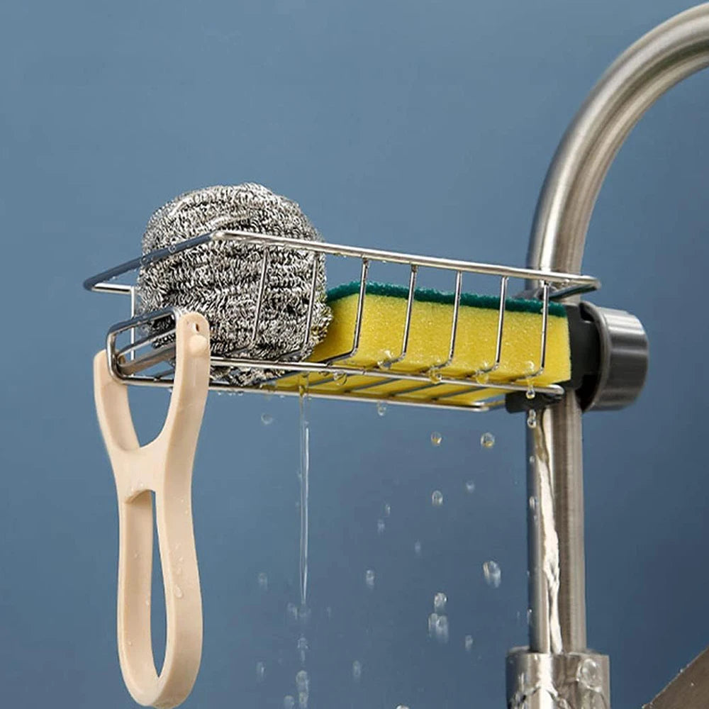 Kitchen Sink Drain Rack Sponge Storage Flexible